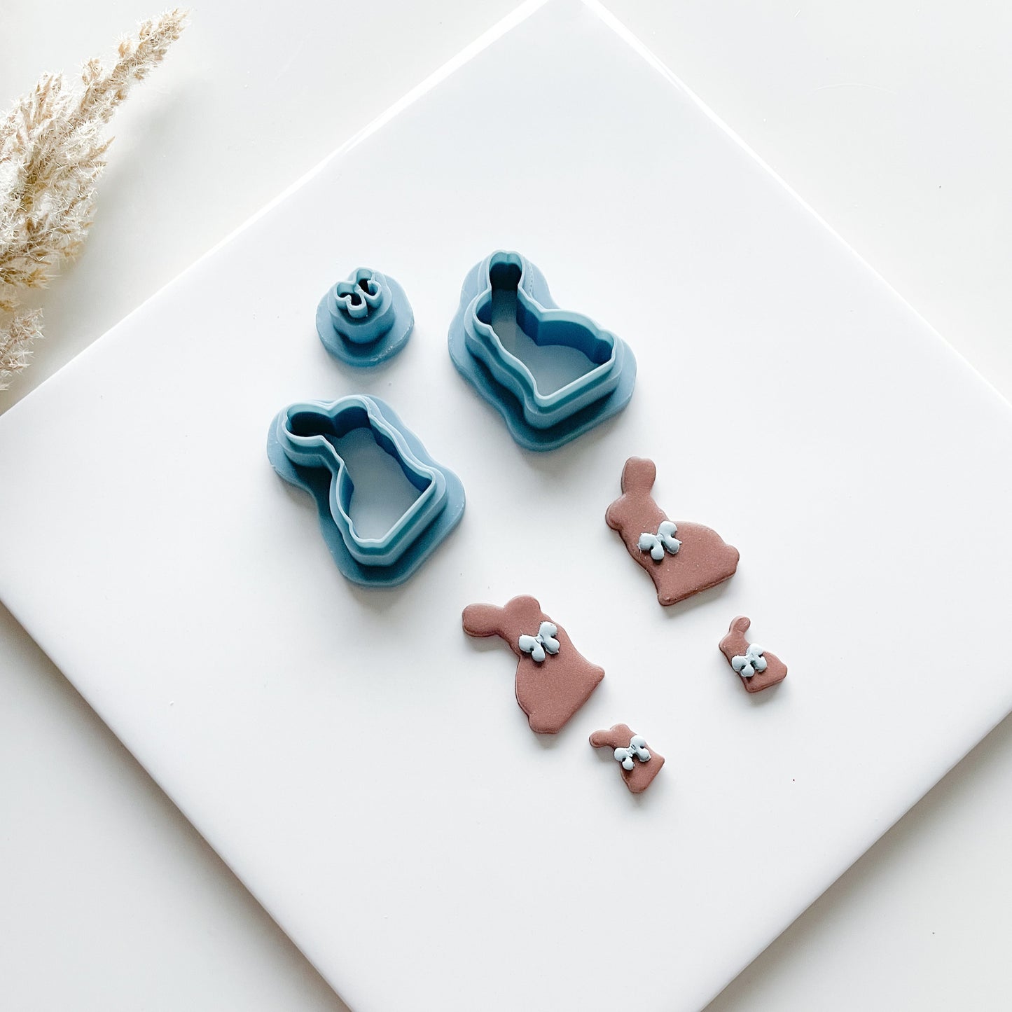 Spring and Easter Chocolate Bunny with Bow Clay Cutter