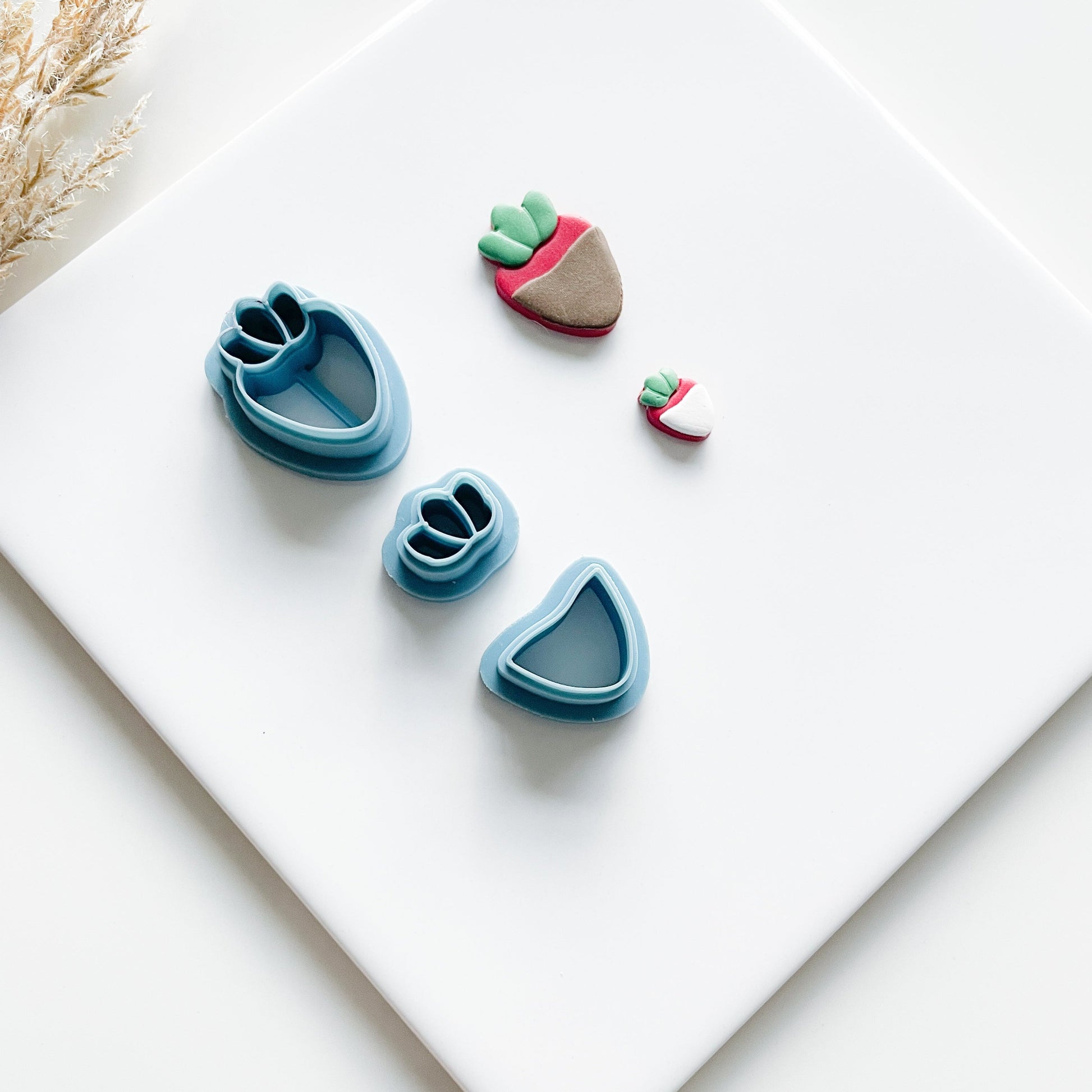 Chocolate Covered Strawberry polymer clay cutters