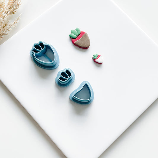 Chocolate Covered Strawberry polymer clay cutters