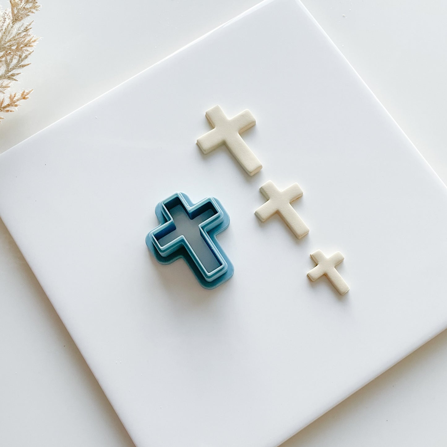 Christian Jesus Cross Spring and Easter Clay Cutter