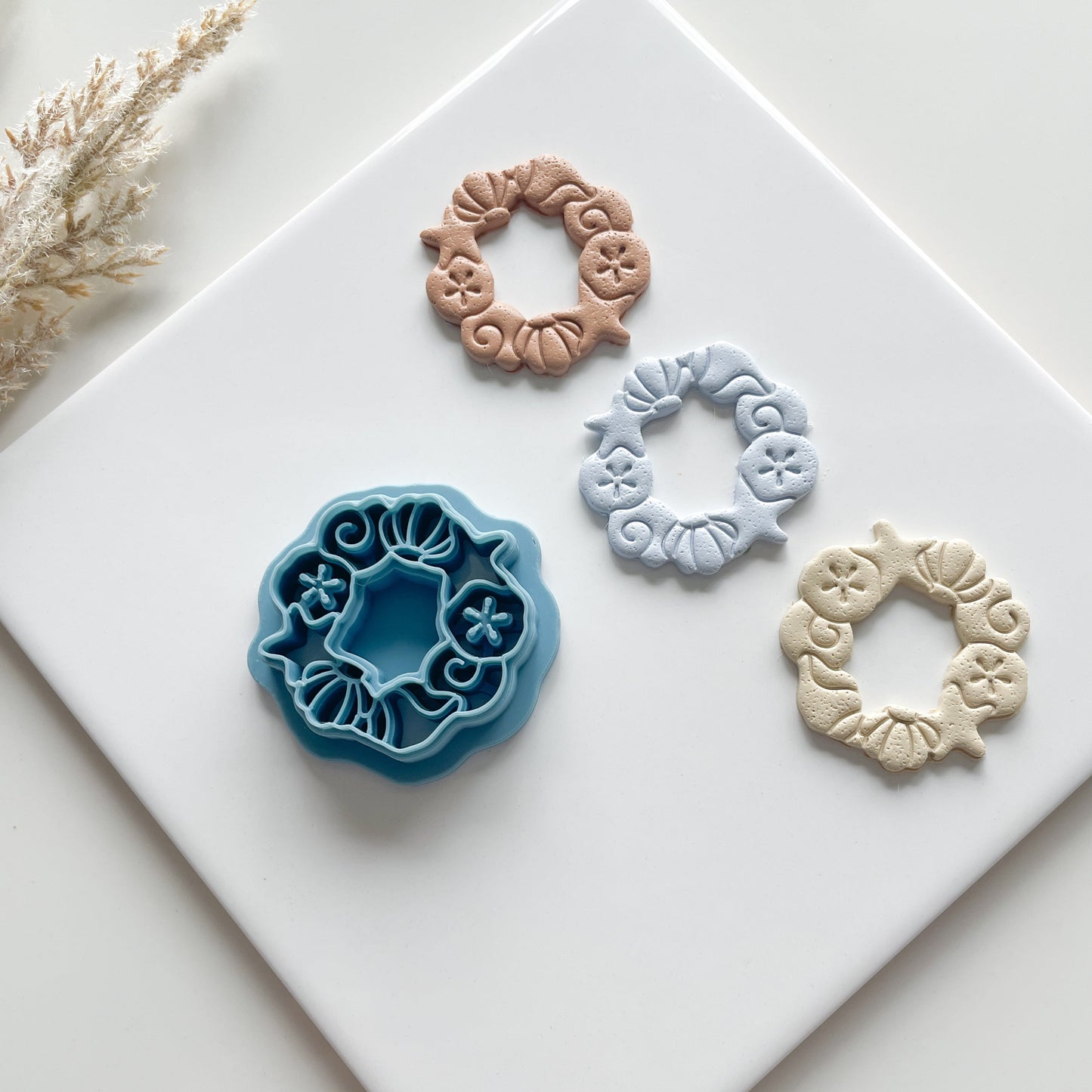 Seashell Polymer Clay Cutter, Coastal Wreath Clay Cutter, Starfish Clay Cutters, Boho Coastal Earrings