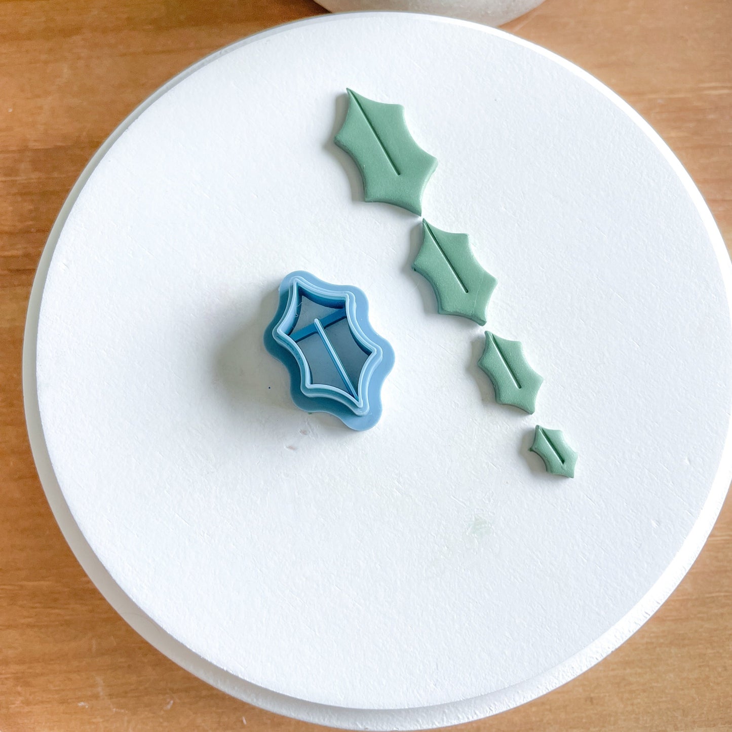 Embossed Holly Leaf Clay Cutter