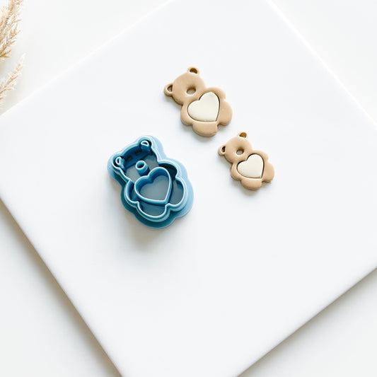 Hollow Teddy Bear polymer clay cutters