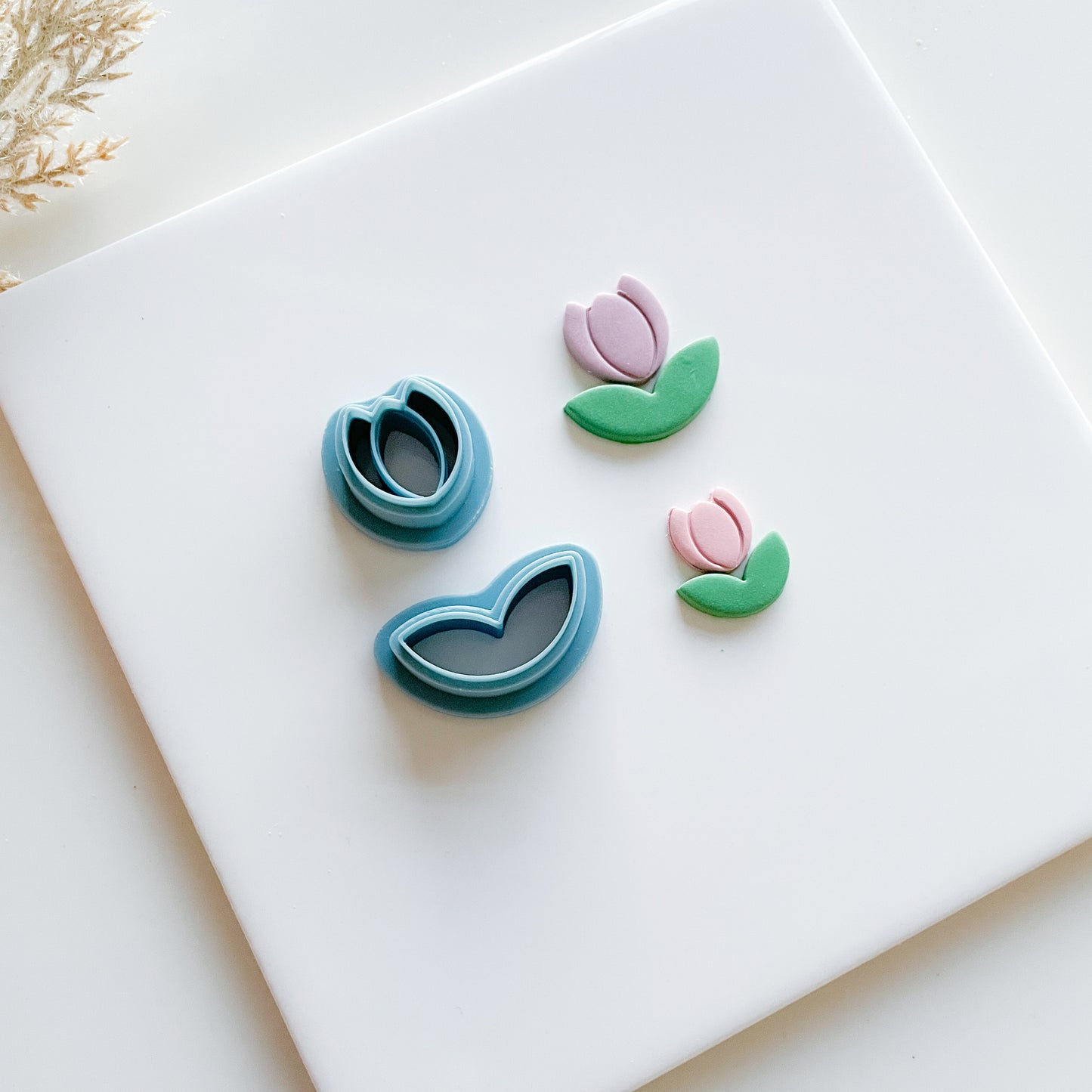 Spring flower tulips clay cutter