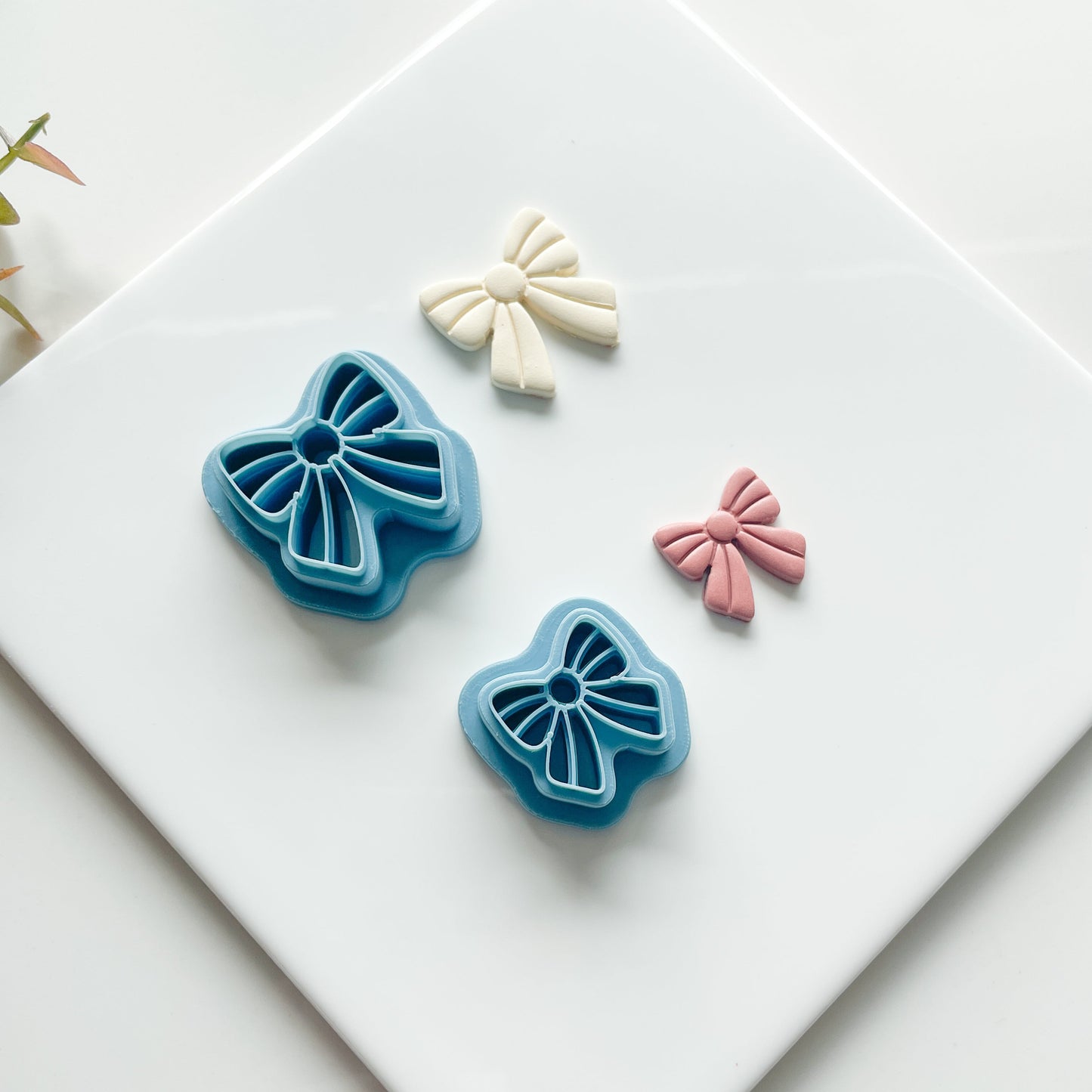 Striped Bow Polymer Clay Cutter
