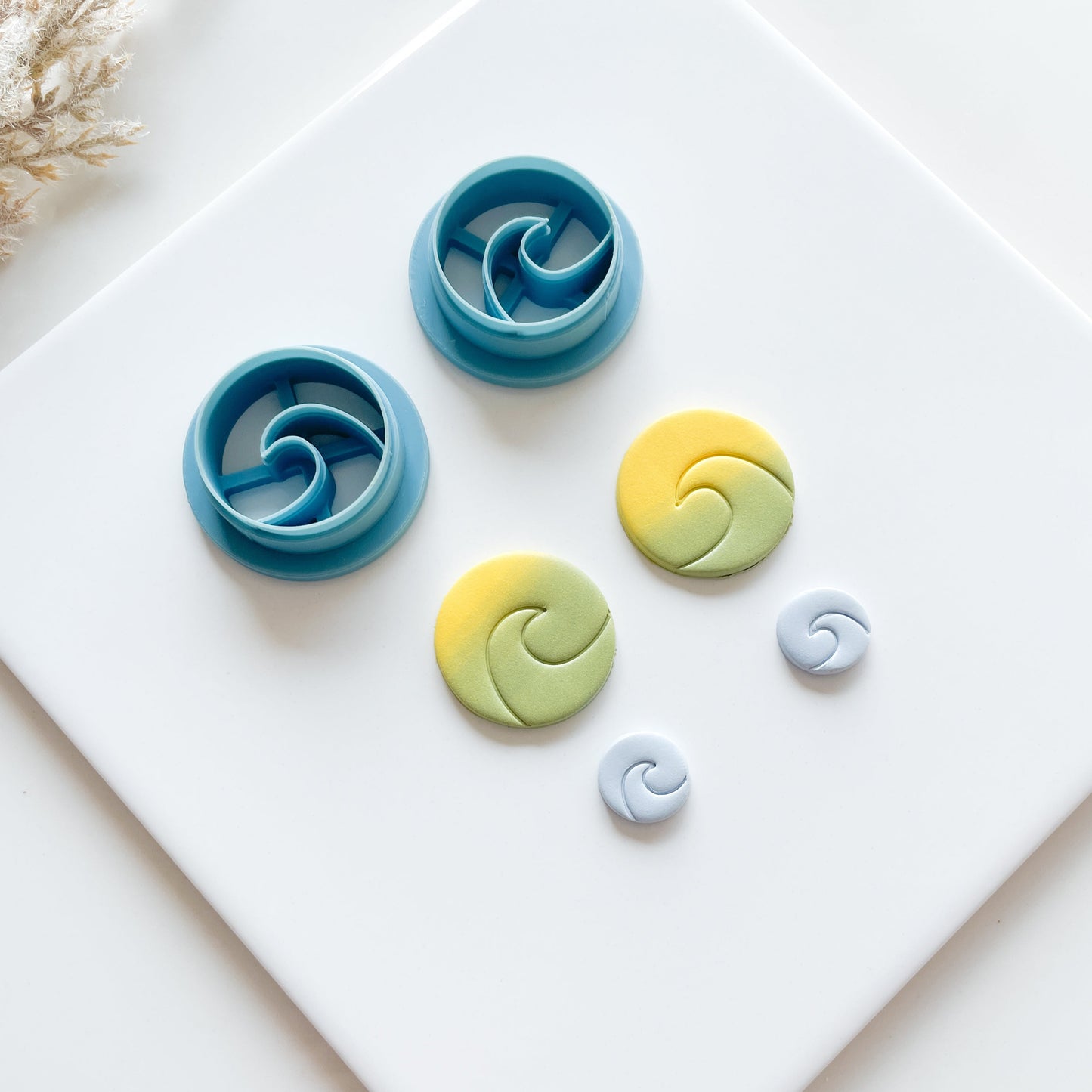 Ocean Surfing waves polymer clay cutter