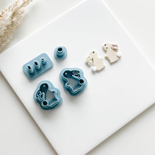 cute spring rabbit bunny polymer clay cutters