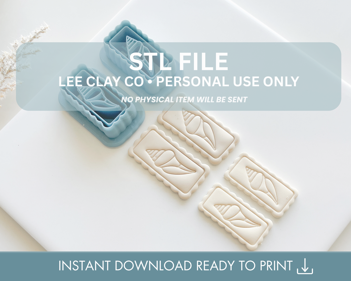 Shell Frame Stl File Scallop Seashell STL File for Polymer Clay Cutters and Earrings, Summer ...