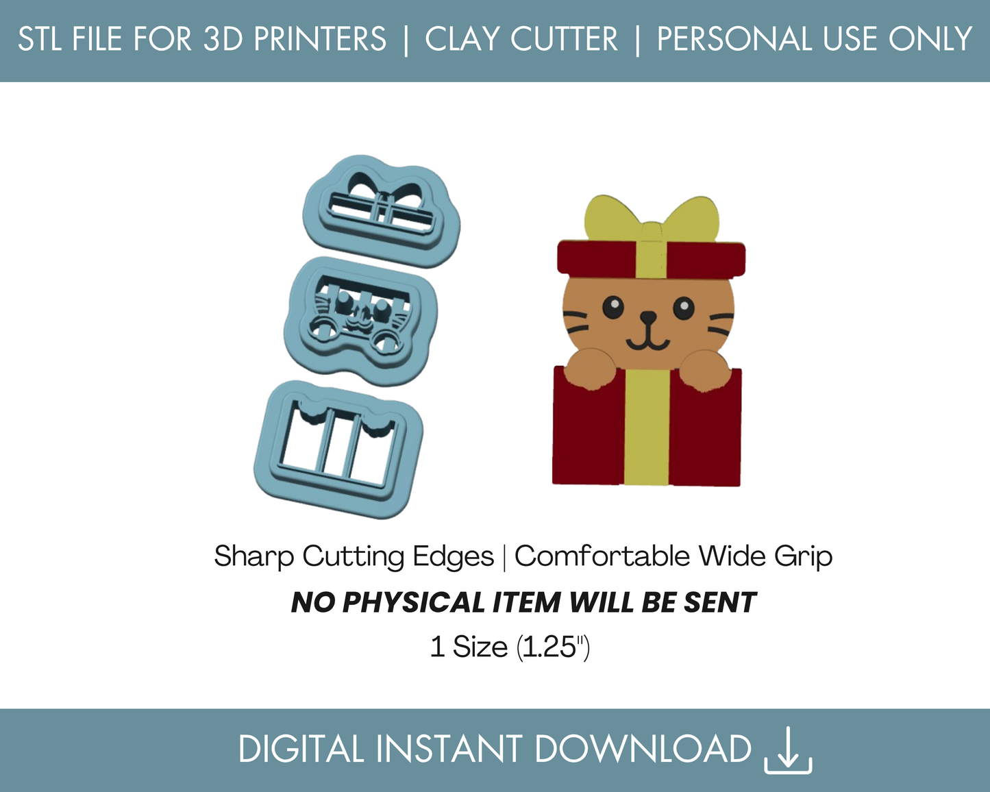 Kitten in Present STL File