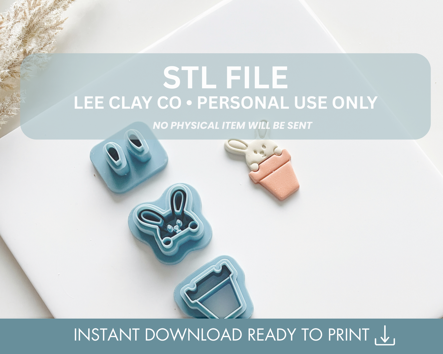 Bunny in Plant Pot STL File (2 sizes)