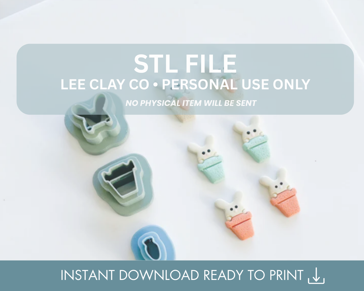 Bunny in Plant Pot Studs STL File (2 sizes + micro carrot)