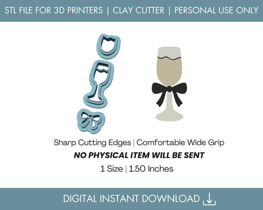 Champagne Glass with Bow STL File