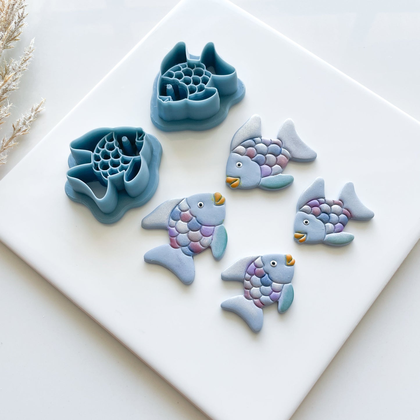 Colorful fish clay cutter