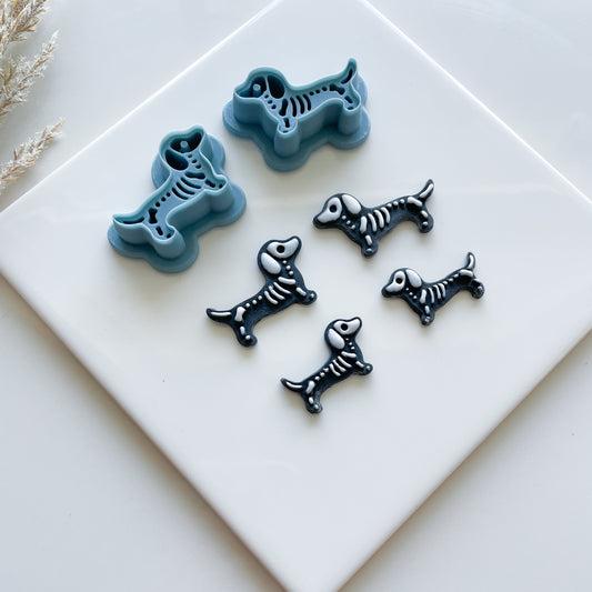 Skeleton Dachshund Clay Cutter