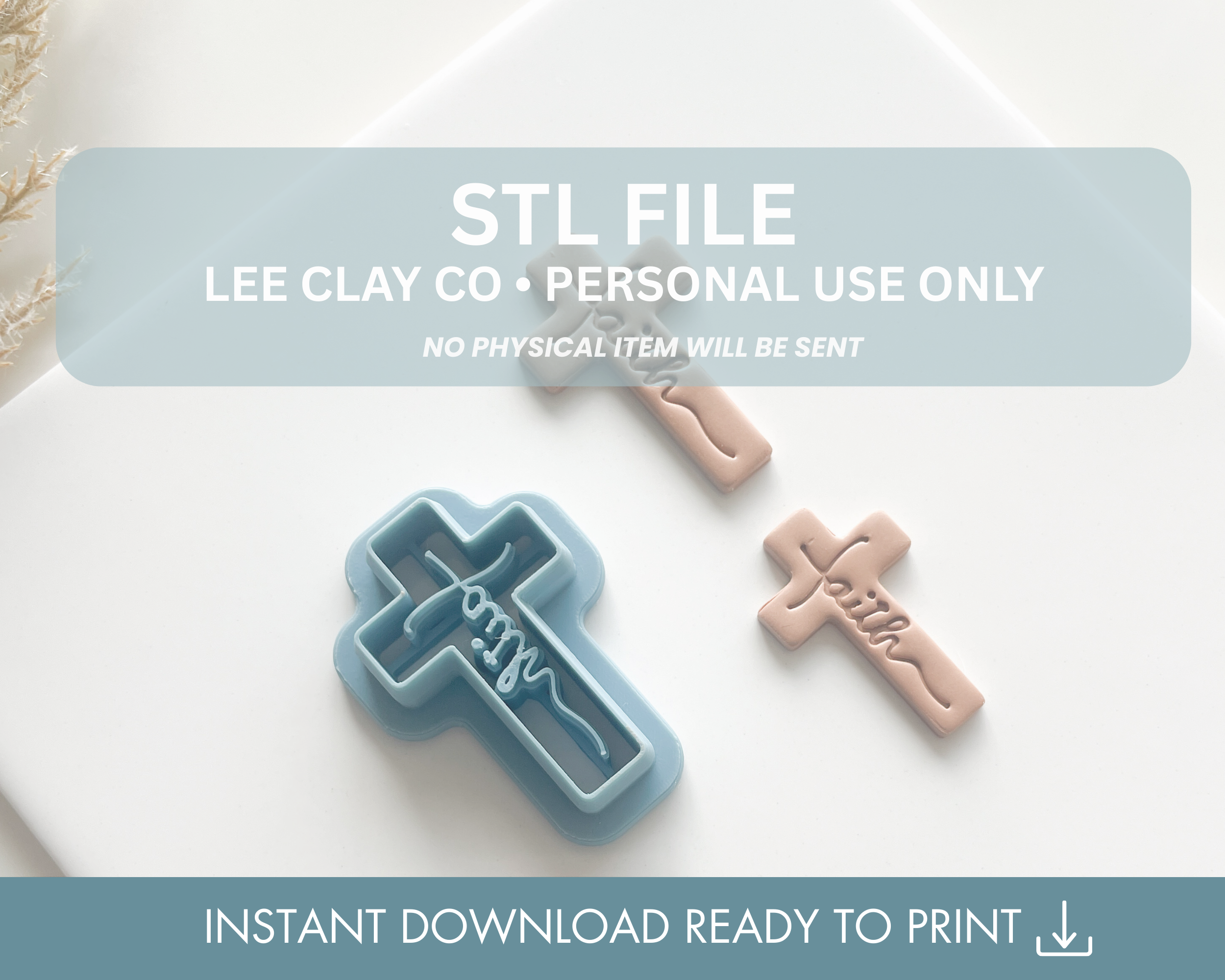 Scripted Cross Faith Cross STL File for Polymer Clay Earrings, Polymer Clay Cutters ...