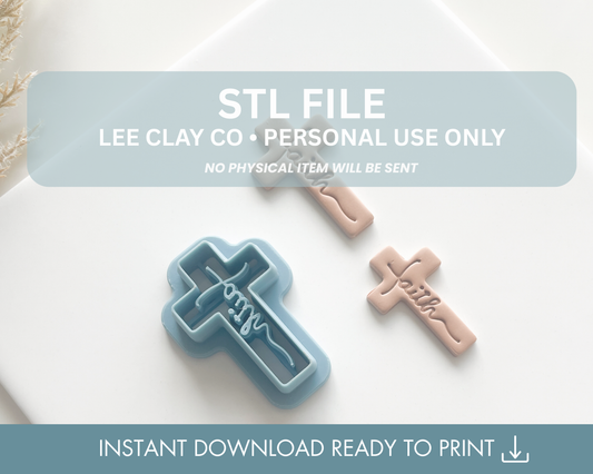 Faith Script Cross STL File (2 sizes)