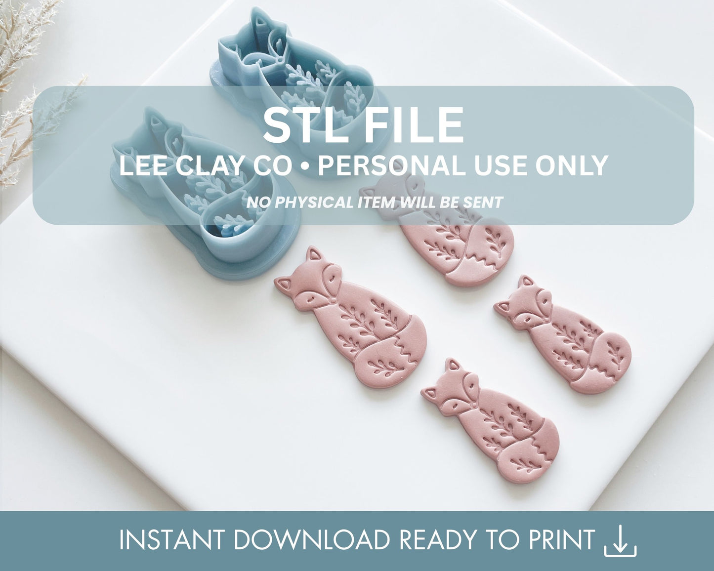 Floral Fox Clay Cutter STL FIle