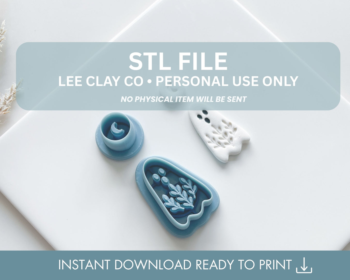 Floral Moon Ghost Clay Cutter STL File