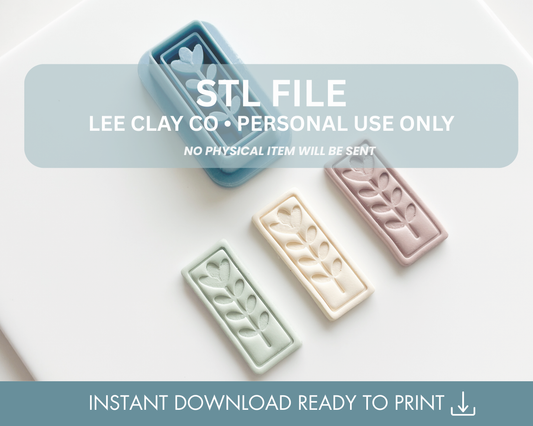Floral Rectangle Clay Cutter STL File