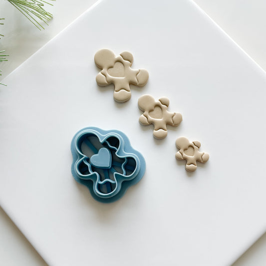 Gingerbread Man  Polymer Clay Cutter for Earrings, Christmas Cookie Clay Cutter Molds