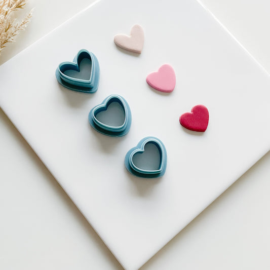 Hearts polymer clay cutters