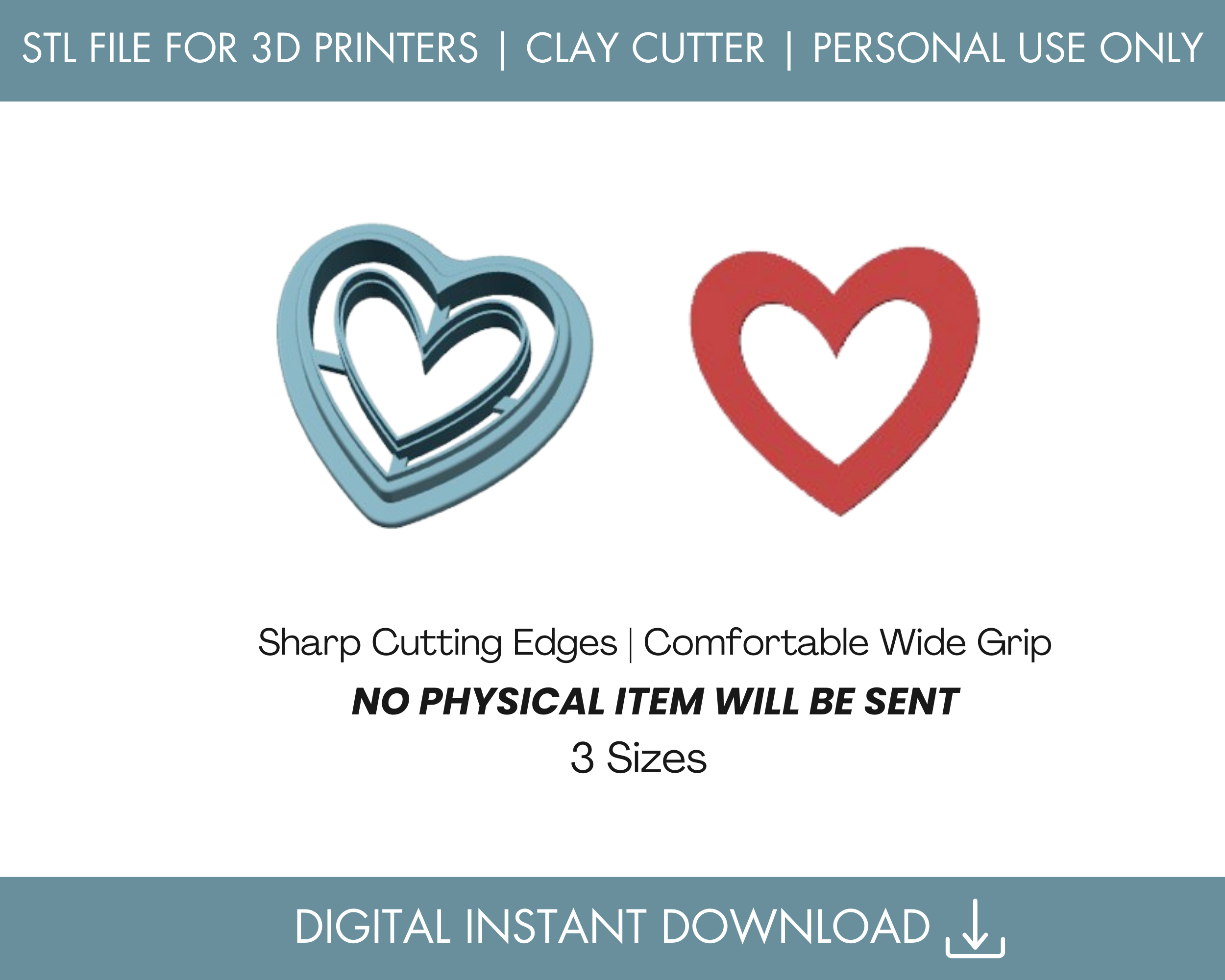Heart Outline Digital Earring File, Valentine's Polymer Clay Cutters ...