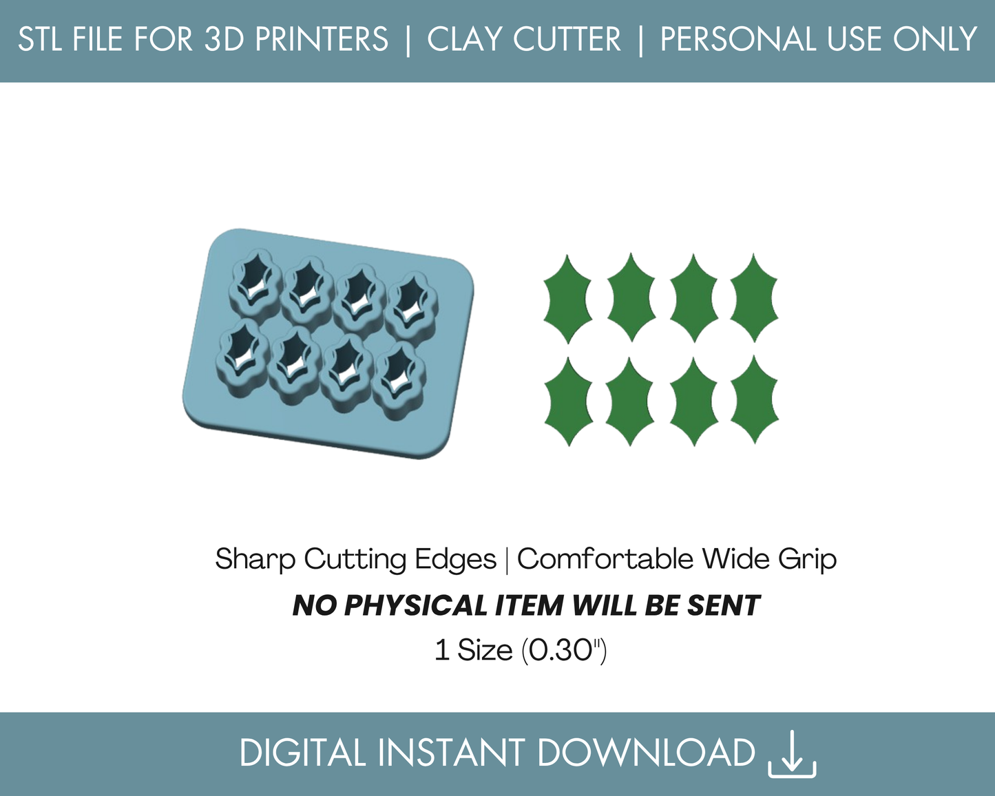 Holly Leaf Micro Cluster STL File