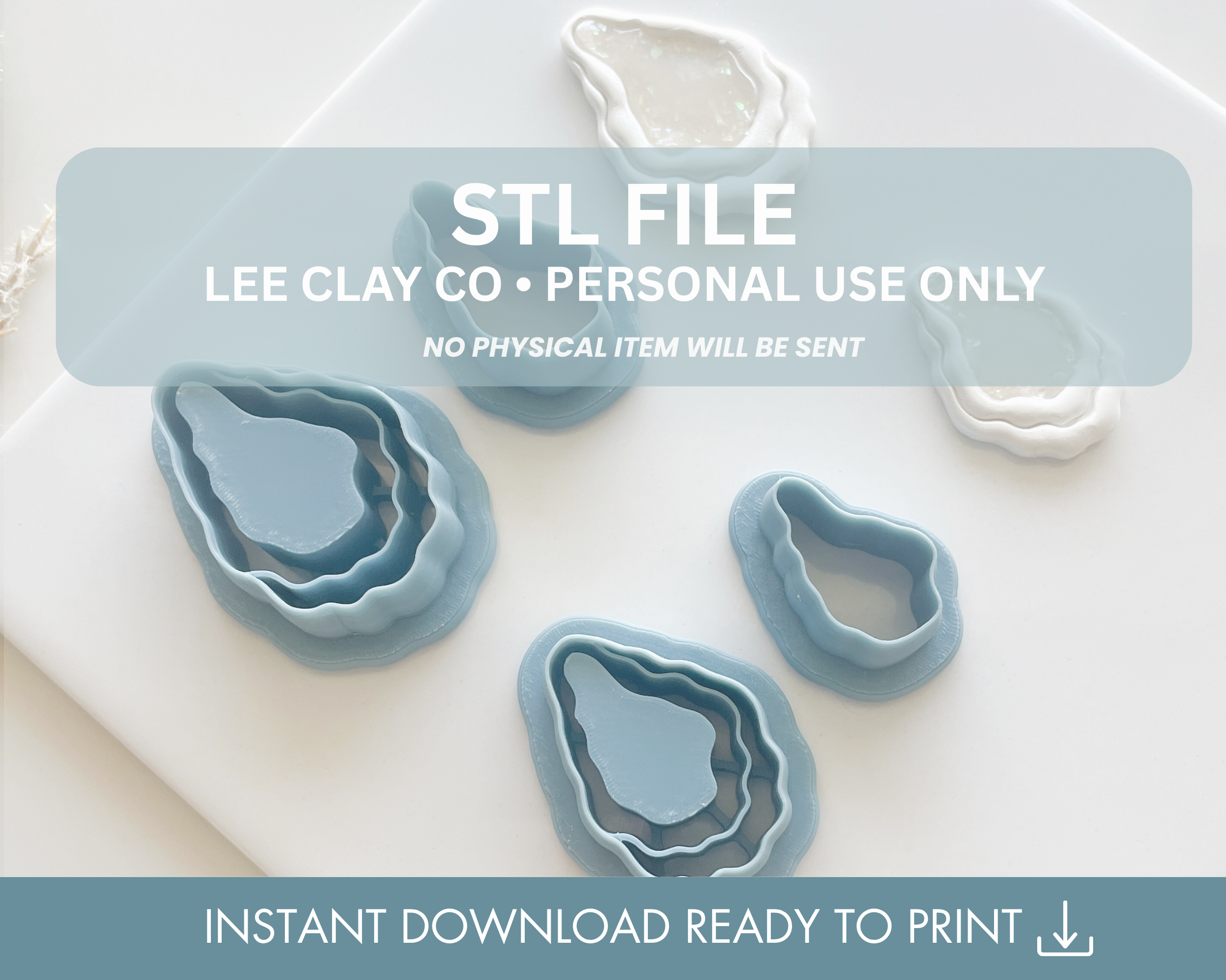 Oyster Polymer Clay Cutter STL Digital File for Earrings, Summer Shell ...
