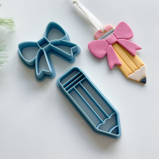 Pencil Bow Ornament Clay Cutter