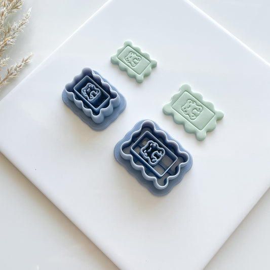 Rectangle Scalloped Frog Clay Cutter