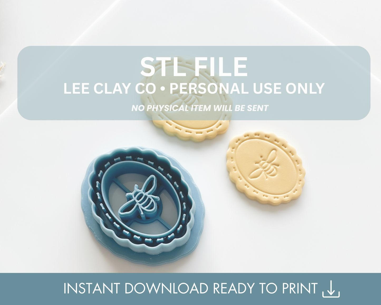 Scalloped Oval Bee STL File (2 sizes)