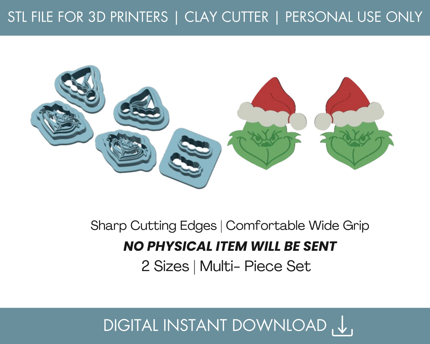 Separate Hat & Face Mean Green Monster STL File