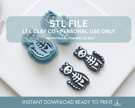 Skeleton Cat Clay Cutter STL File