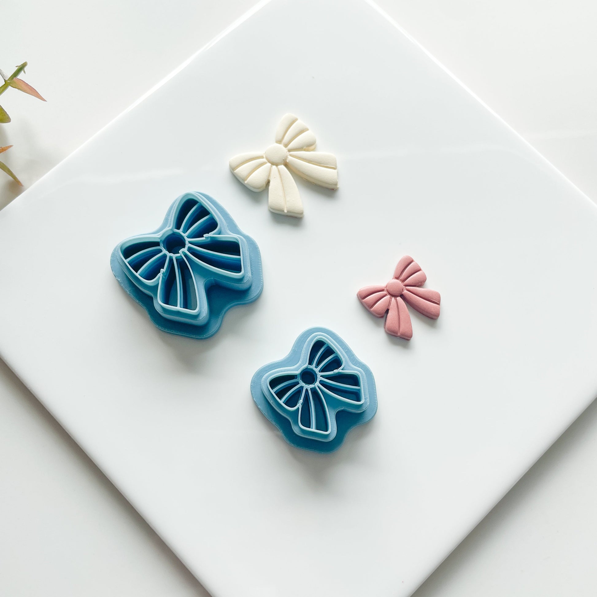 Striped Bow Polymer Clay Cutter
