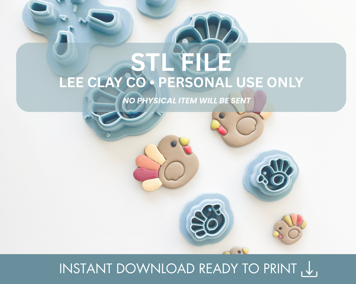 Turkey STL File (2 sizes & mirrored set)