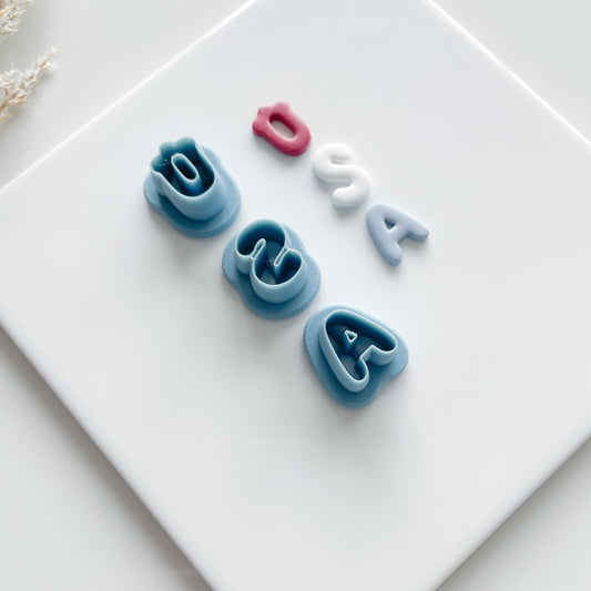 USA Bubble Letters Clay Cutter