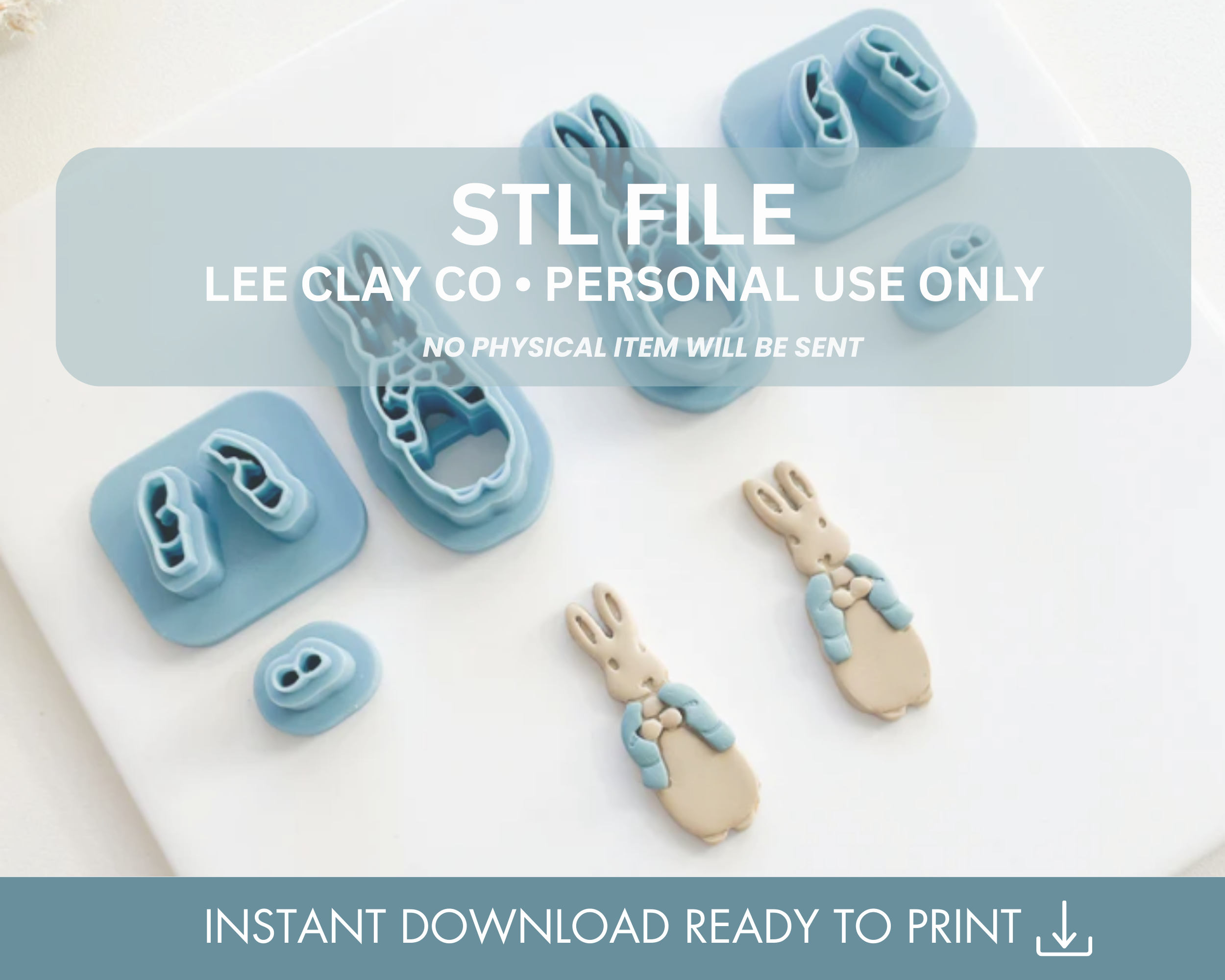 Rabbit STL File for Polymer Clay Cutters, Spring Bunny and Easter Clay ...